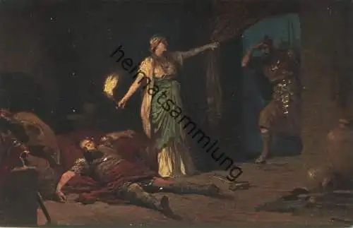 Die Heilige Schrift - Jael und Siffera - Künstler-Ansichtskarte Rob. Leinweber ca. 1910