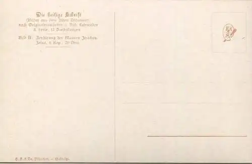 Die Heilige Schrift - Zerstörung der Mauern Jerichos - Künstler-Ansichtskarte Rob. Leinweber ca. 1910