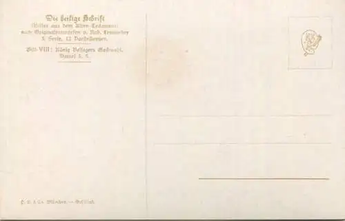 Die Heilige Schrift - König Belsazars Gastmahl - Künstler-Ansichtskarte Rob. Leinweber ca. 1910