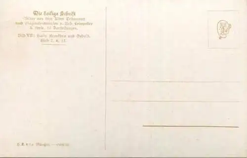 Die Heilige Schrift - Hiobs Krankheit und Geduld - Künstler-Ansichtskarte Rob. Leinweber ca. 1910