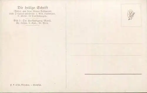 Die Heilige Schrift - Die Verkündigung Mariä - Künstler-Ansichtskarte Rob. Leinweber ca. 1910