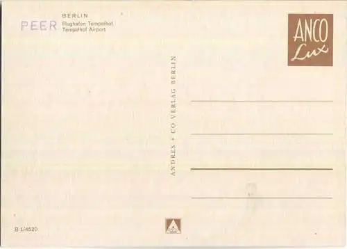 Berlin-Tempelhof - Flughafen - PanAm Nr. N355PA N357PA - Verlag Andres + Co Berlin