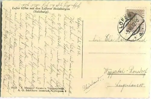 Lofer - Loferer Steinberge - Foto-Ansichtskarte - Verlag A. G. Schöllhorn Innsbruck