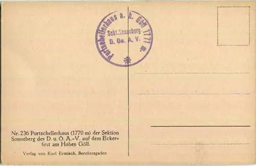 Purtschellerhaus - Eckerfirst am Hohen Göll - Verlag Karl Ermisch Berchtesgaden