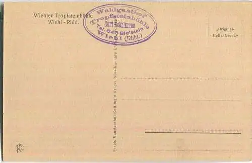 Wiehl - Tropfsteinhöhle - Eiszapfenspalte - Verlag Kettling & Krüger Schalksmühle