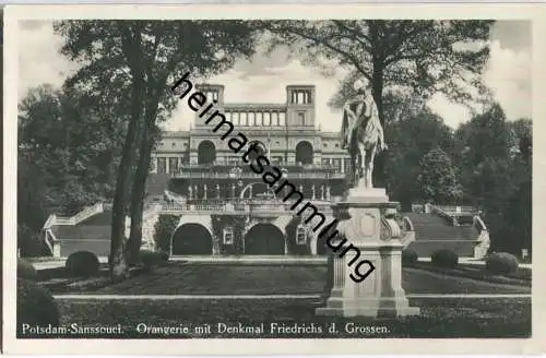 Potsdam - Orangerie - Denkmal Friedrich der Grosse - Foto-AK 20er Jahre - Verlag I. W. B.