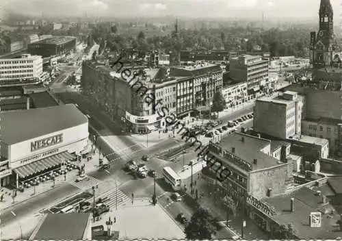 Berlin - Kurfürstendamm - Joachimstaler Strasse und Bahnhof Zoo - Foto-AK Grossformat 50er Jahre - Verlag Klinke & Co. B