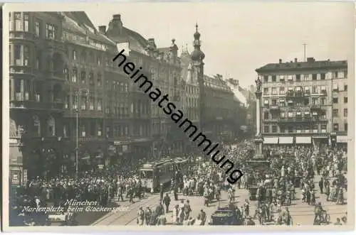 München - Marienplatz - Strassenbahn - Foto-AK 20er Jahre - Verlag Ottmar Zieher München