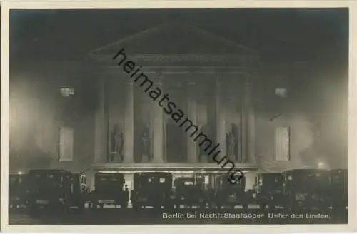 Berlin - Staatsoper bei Nacht - Foto-Ansichtskarte - Verlag Gustav Mandel Berlin