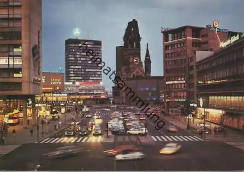 Berlin - City bei Nacht mit Europa Center - AK Grossformat 70er Jahre - Verlag Kunst und Bild Berlin