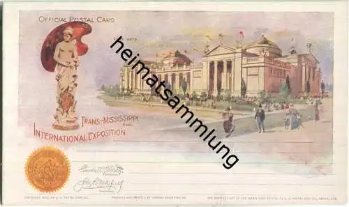 USA 1 P. Ganzachenkarte zur Trans-Mississippi und International Exposition 1898 "Fine Arts"