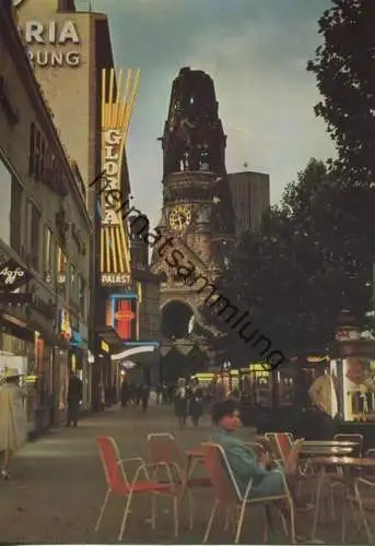 Berlin - Kurfürstendamm - Gloria-Palast bei Nacht - Ansichtskarte Grossformat 60er Jahre