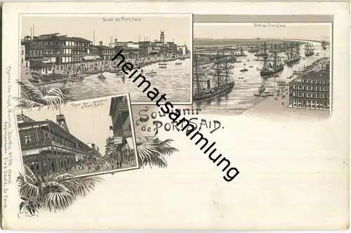 Port Said - Quai - Rue du commerce - Port - Verlag Charles Otto Hayd Munich ca. 1895