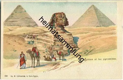 Le sphinx et les pyramides - Verlag Jos. M. Lichtenstein Le Caire ca. 1895