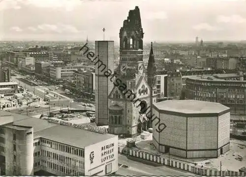 Berlin - Kaiser Wilhelm Gedächtniskirche - noch ohne Europacenter - Foto-AK Grossformat 60er Jahre - Hans Andres Verlag