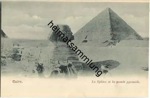 La Sphinx et la grande Pyramide - AK ohne Verlagsangabe ca. 1895