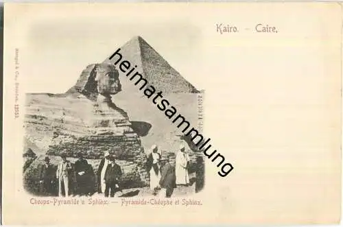 Cheops Pyramide - Sphinx - Verlag Stengel & Co Dresden ca. 1895