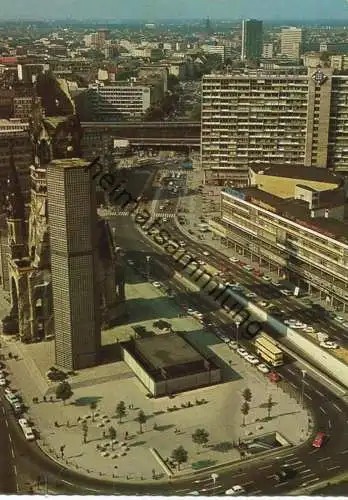 Berlin - Blick vom Europa-Center auf Kaiser Wilhelm Gedächtniskirche - AK Grossformat 70er Jahre - Rückseite beschrieben