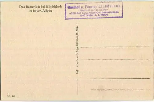 Bacherloch - AK 20er Jahre - Verlag H. Hipp Immenstadt