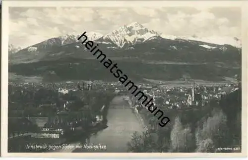 Innsbruck gegen Süden - Nockspitze - Foto-AK 30er Jahre - Verlag A. G. Schöllhorn München