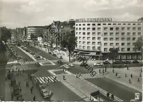 Berlin - Kurfürstendamm mit Hotel Kempinski - Cafe Schloss Marquardt - Foto-AK Grossformat 50er Jahre - Verlag Klinke &