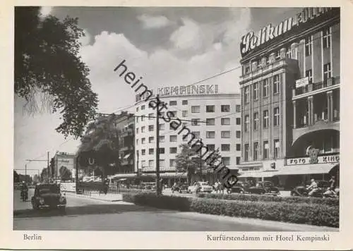 Berlin - Kurfürstendamm mit Hotel Kempinski - AK-Grossformat 50er Jahre - Verlag M. W. B.