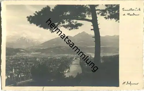 Innsbruck von Norden - Foto-AK 30er Jahre Defner
