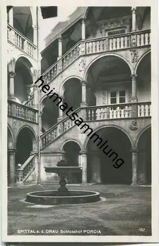 Spittal - Schlosshof Porcia - Foto-AK 20er Jahre - Verlag Franz Schilcher Klagenfurt 1926