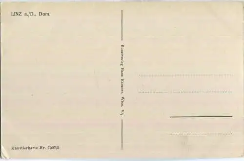 Linz an der Donau - Dom - Künstlerkarte 20er Jahre - Verlag Hans Hausner Wien