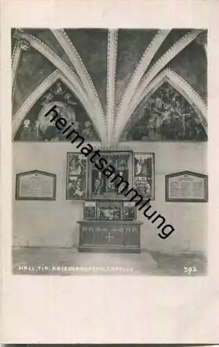 Hall - Kriegergedenkkapelle - Foto-Ansichtskarte 20er Jahre -  Verlag A. Stockhammer Hall 1924