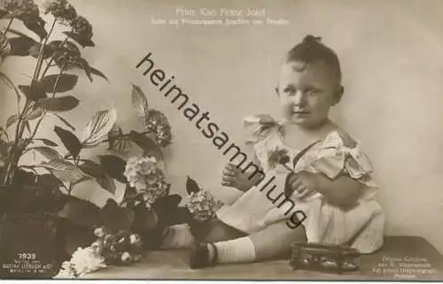 Preussen - Prinz Karl Franz Josef - Sohn des Prinzenpaares Joachim von Preussen - Phot. Niederastroth Potsdam - Verlag G