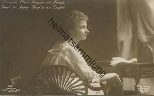 Preussen - Marie Auguste von Anhalt - Braut des Prinzen Joachim - Aufnahme Julius Müller Dessau - Verlag Gustav Liersch