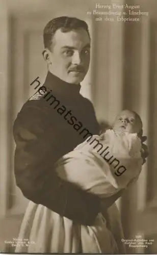 Braunschweig und Lüneburg - Ernst August Herzog zu Braunschweig und Lüneburg mit dem Erbprinzen - Verlag Gustav Liersch
