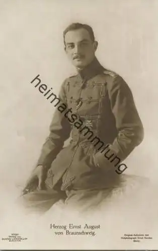 Braunschweig und Lüneburg - Herzog Ernst August zu Braunschweig - Aufnahme Ernst Sandau Berlin - Verlag Gustav Liersch B