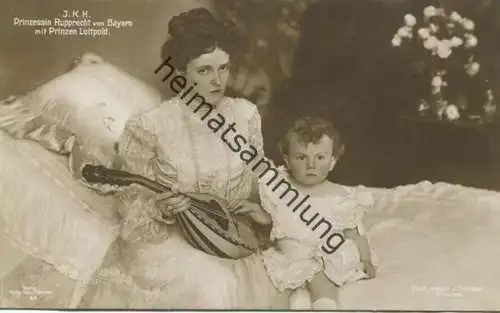 Bayern - Prinzessin Rupprecht von Bayern mit Prinz Luitpold - Phot. Jaeger & Goergen München - Verlag Percy Hein München