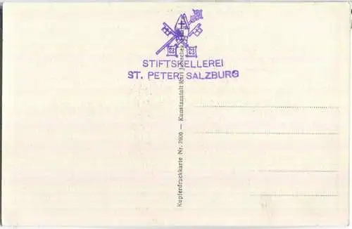 Salzburg - Stiftskeller St. Peter - AK 20er Jahre - Verlag Karl Jurischek Salzburg (G7512) *