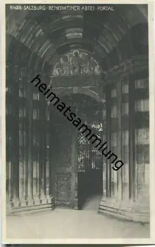 Salzburg - Benediktiner-Abtei - Portal - Foto-AK 20er Jahre - Verlag Helff-Lichtbild-Film Graz 1925