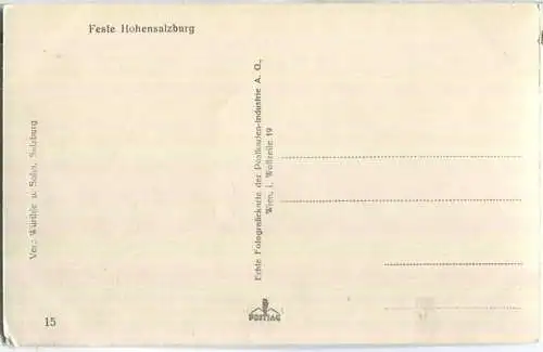 Feste Hohensalzburg - Foto-AK 20er Jahre - Verlag Würthle & Sohn Salzburg