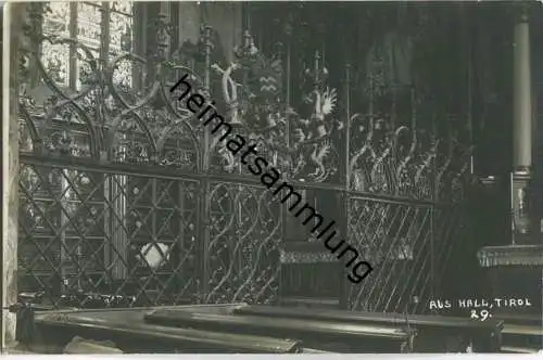 Hall in Tirol - Kirche - Eisenportal - Foto-Ansichtskarte 20er Jahre - Verlag A. Stockhammer Hall 1924
