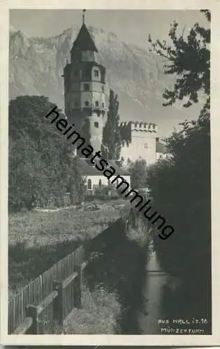 Hall in Tirol - Münzerturm - Foto-Ansichtskarte 20er Jahre - Verlag A. Stockhammer Hall 1925