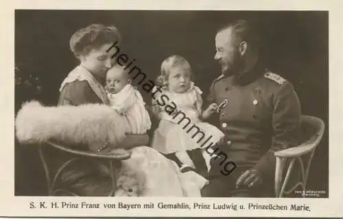 Bayern - Prinz Franz von Bayern mit Gemahlin - Prinz Ludwig und Prinzessin Marie - Phot. R. Wörsching Starnberg- Verlag
