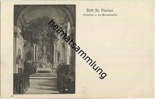 Stift St. Florian - Hochaltar in der Marienkapelle - AK 20er Jahre - Verlag Prietzel Steyr 1922