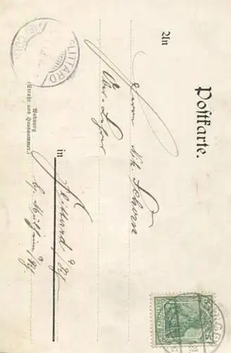 Gruss aus Bingen - s Lob vun Binge - Verlag V. Pekarek Bingen gel. 1903