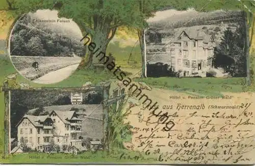 Herrenalb - Hotel Grüner Wald - Verlag F. Salzer Herrenalb - gel. 1903