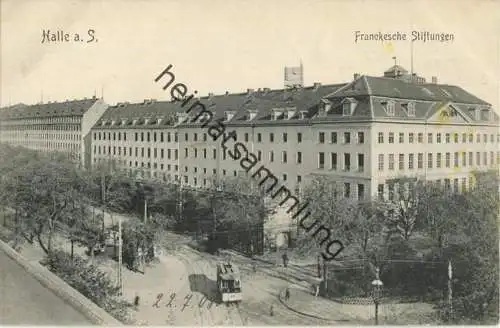 Halle Saale - Frankesche Stiftungen - Strassenbahn - Verlag Hans Luckow 1908
