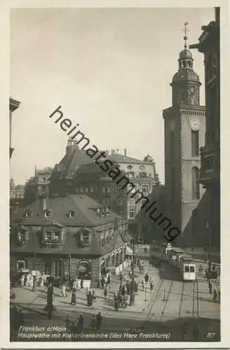 Frankfurt - Hauptwache - Katharinenkirche - Strassenbahn - Foto-AK - Verlag Photo-Büttner Frankfurt