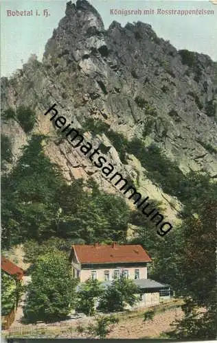 Bodetal im Harz - Königsruh mit Rosstrappenfelsen - AK ca. 1910 - Verlag C. Greve Blankenburg