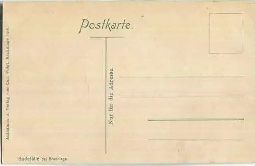 Bodetal im Harz - Bodefälle bei Braunlage - AK 1906 - Verlag Curt Voigt Braunlage