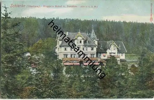 Schierke im Harz - Hoppe's Hotel und Pension - AK ca. 1910 - Verlag Louis Glaser Leipzig