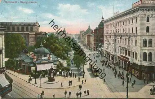 Hannover - Georgstrasse - Strassenbahn - Verlag Gerhard Blümlein & Co Frankfurt gel. 1911